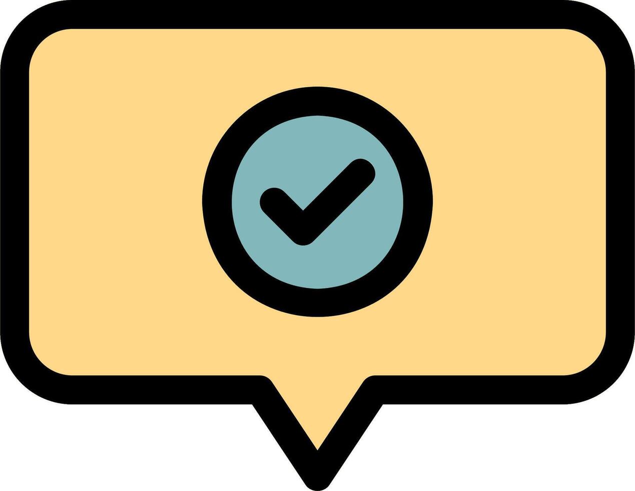A speech bubble with a tick mark on it vector