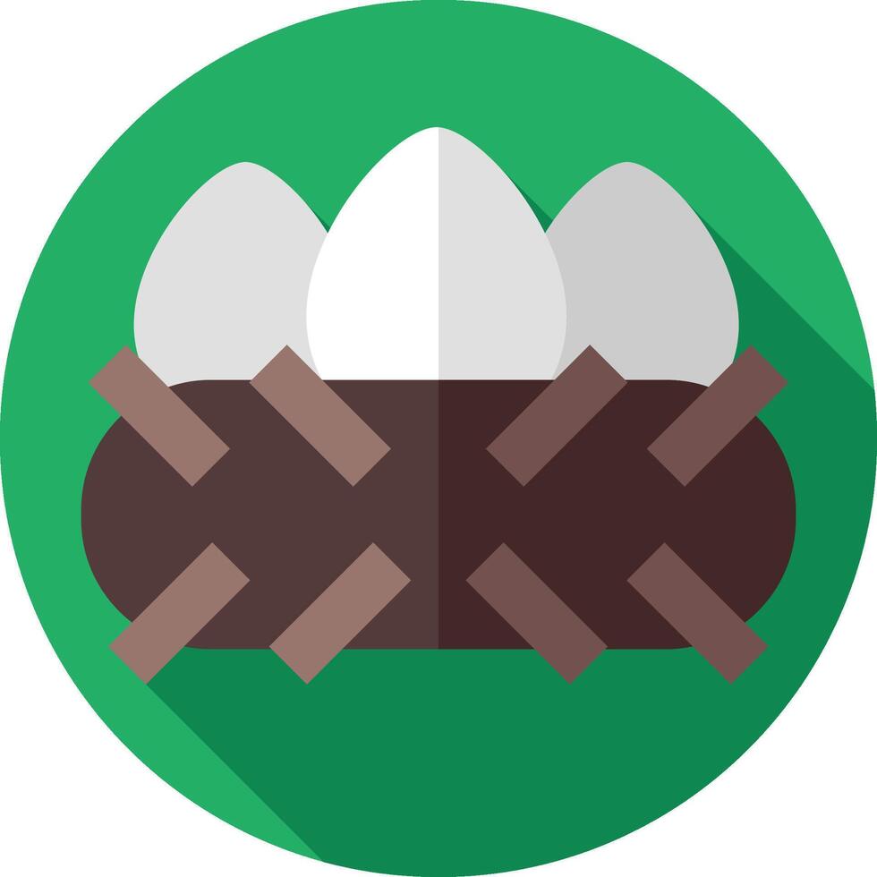 A flat icon of a nest with eggs vector