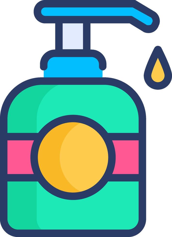 A soap bottle with a drop of liquid vector