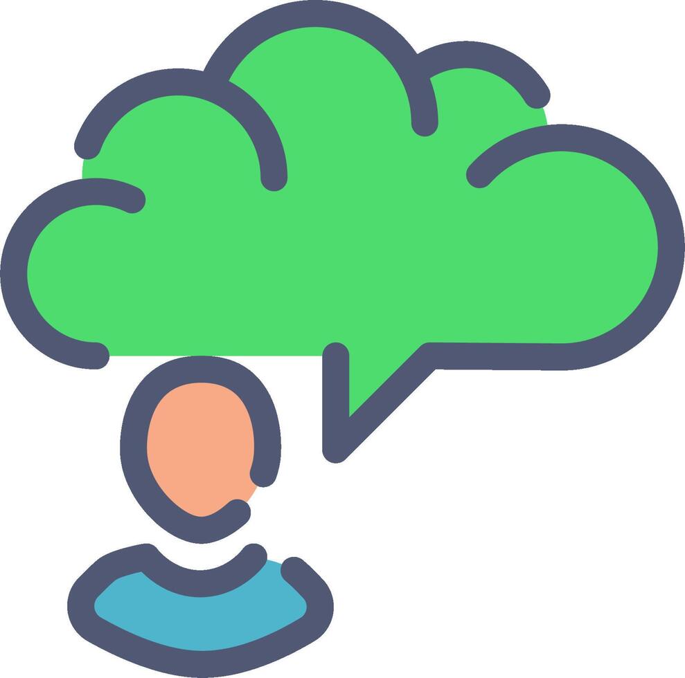 A person is talking to a cloud icon vector