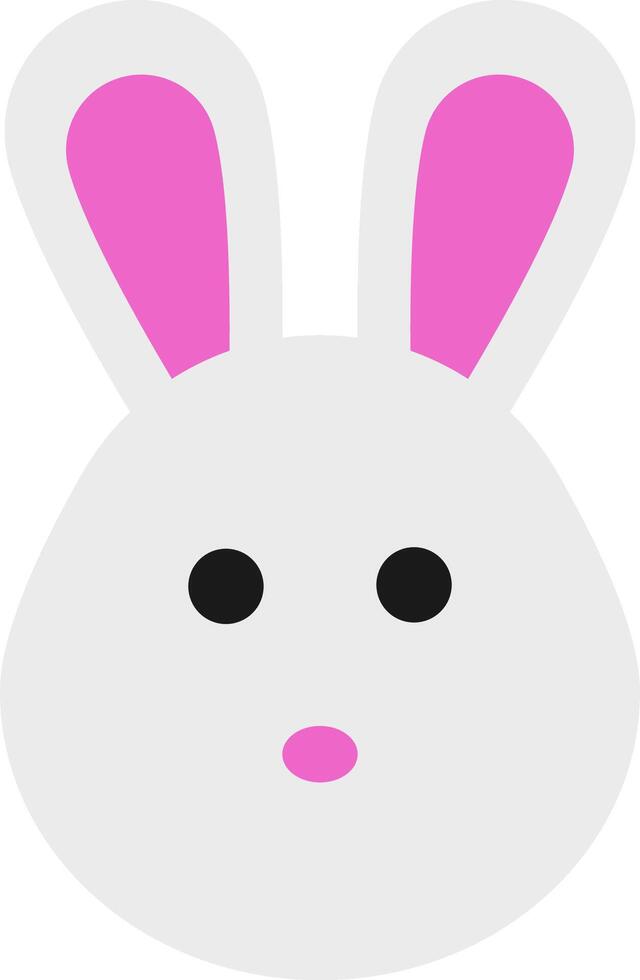 A white bunny face with pink ears vector