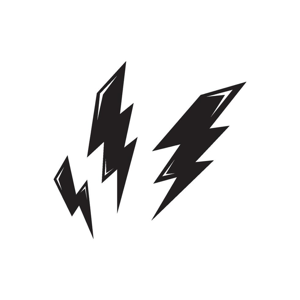 A black and white lightning bolt icon vector
