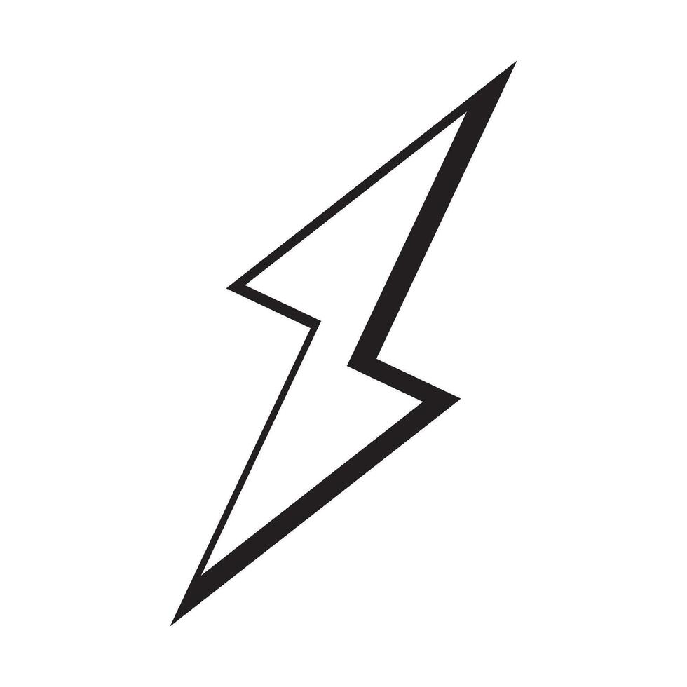 A black and white drawing of a lightning bolt vector