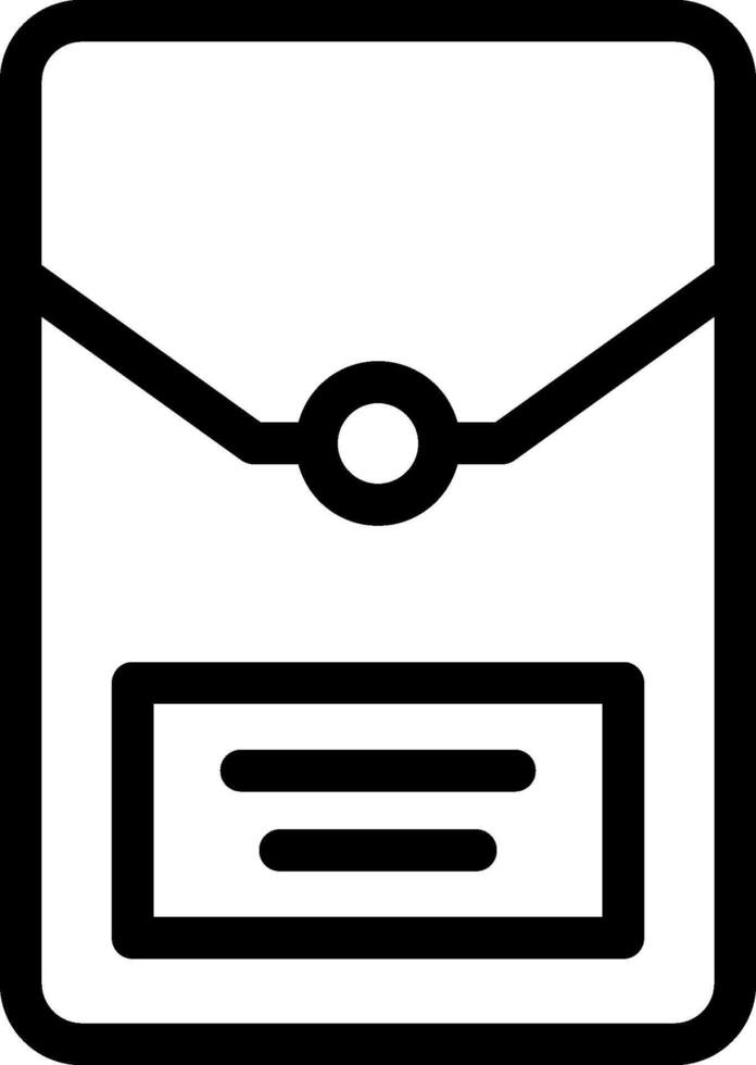 An envelope icon with a black outline vector