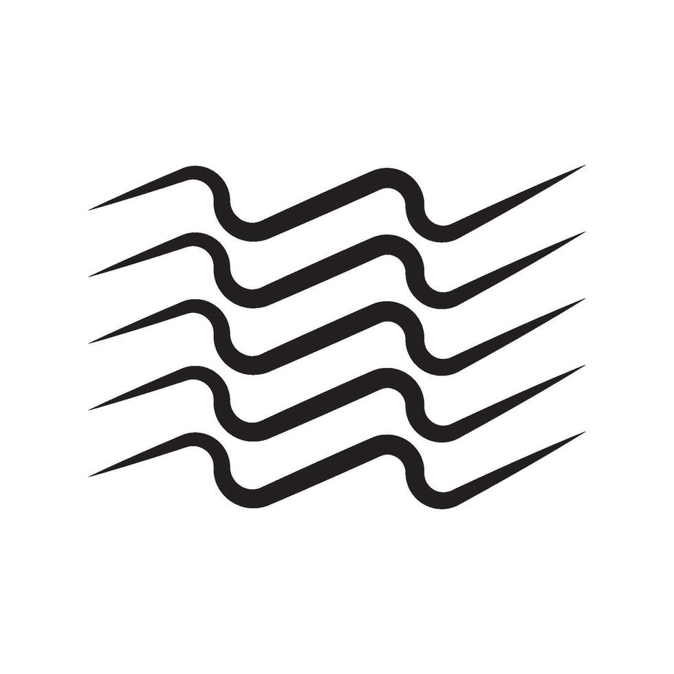 A black and white logo of waves vector