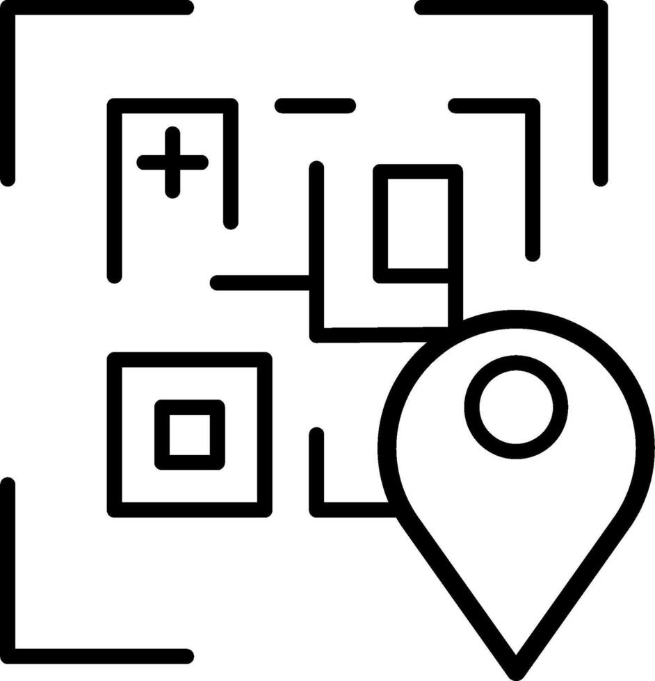 A map pin icon with a square and a square vector