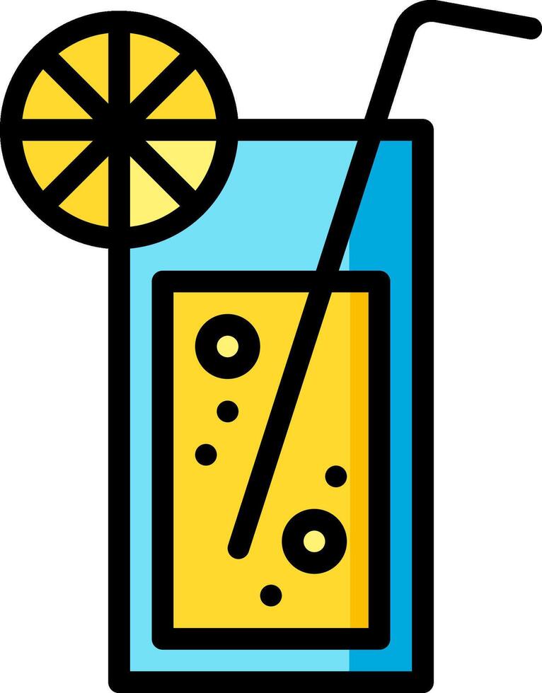 A lemonade drink with a straw and a slice of lemon vector