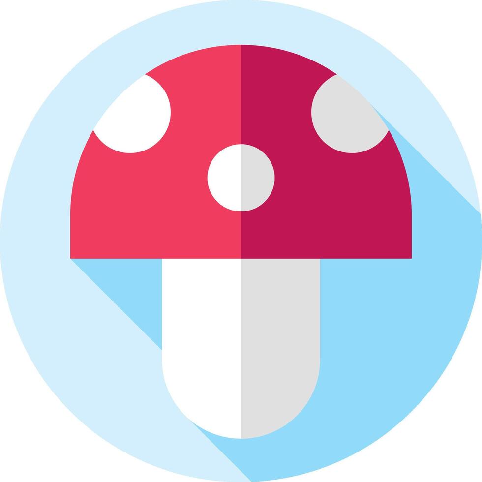 A mushroom icon with long shadow vector