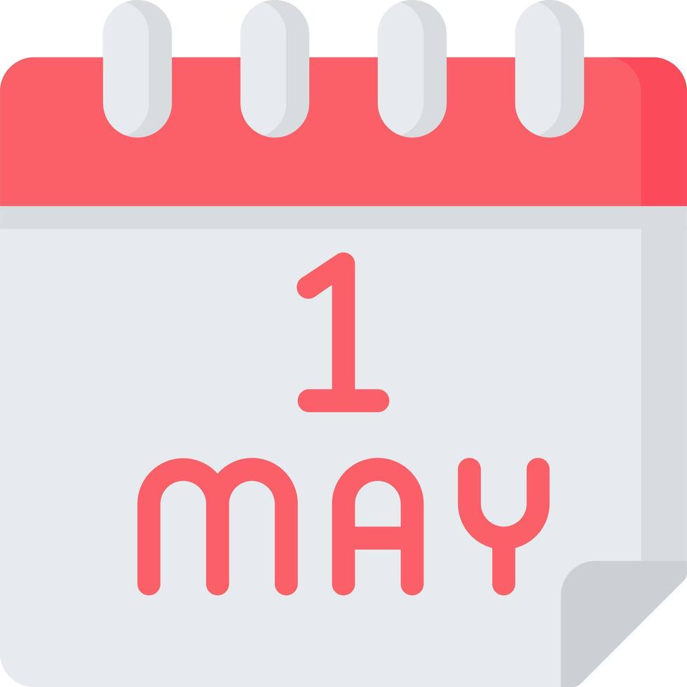 Calendar with the word 1 may on it vector
