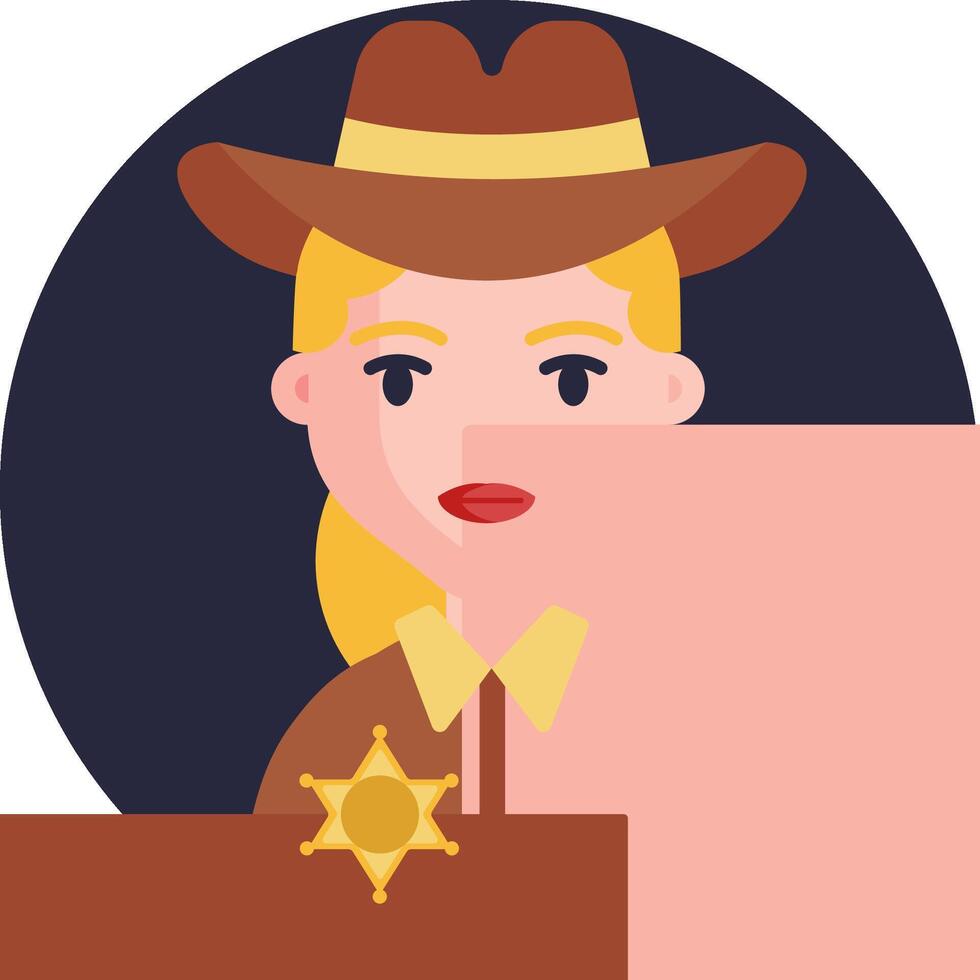A woman in a cowboy hat is holding a sign vector