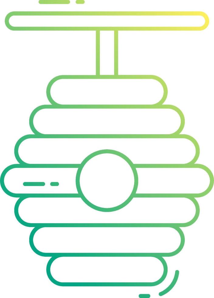 A bee hive with a yellow and green outline vector