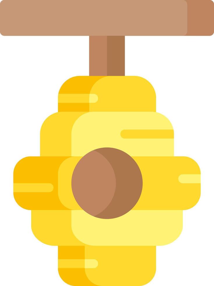 A yellow light bulb with a wooden handle vector