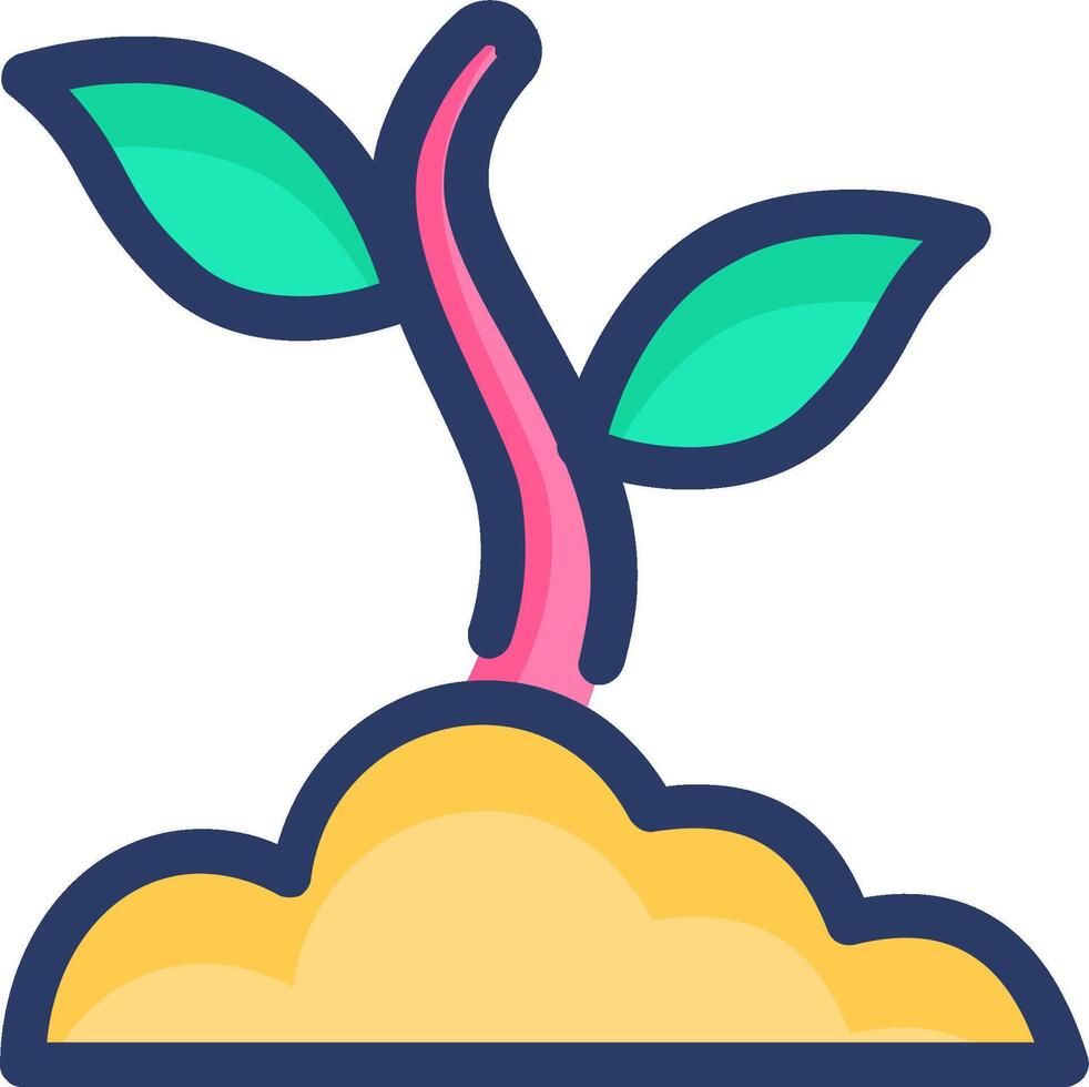 A plant sprouting from a dirt mound vector