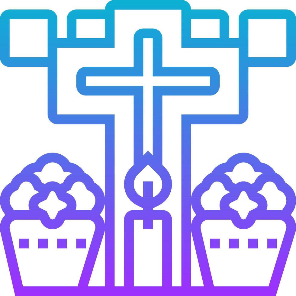 A cross and a cross with flowers and candles vector