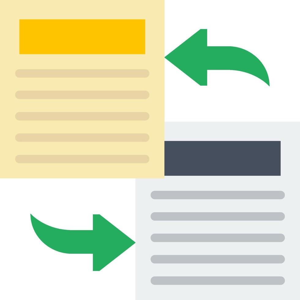 Two documents with arrows pointing to the right vector