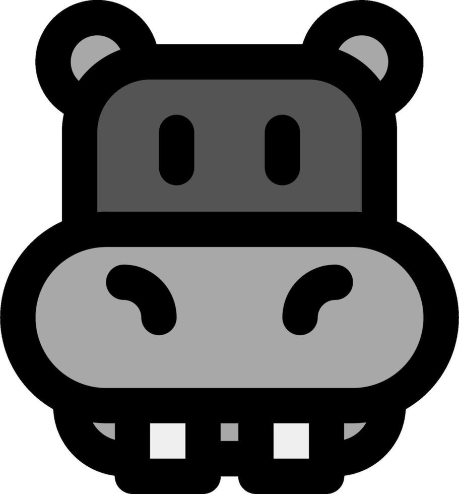 Hippo head icon vector