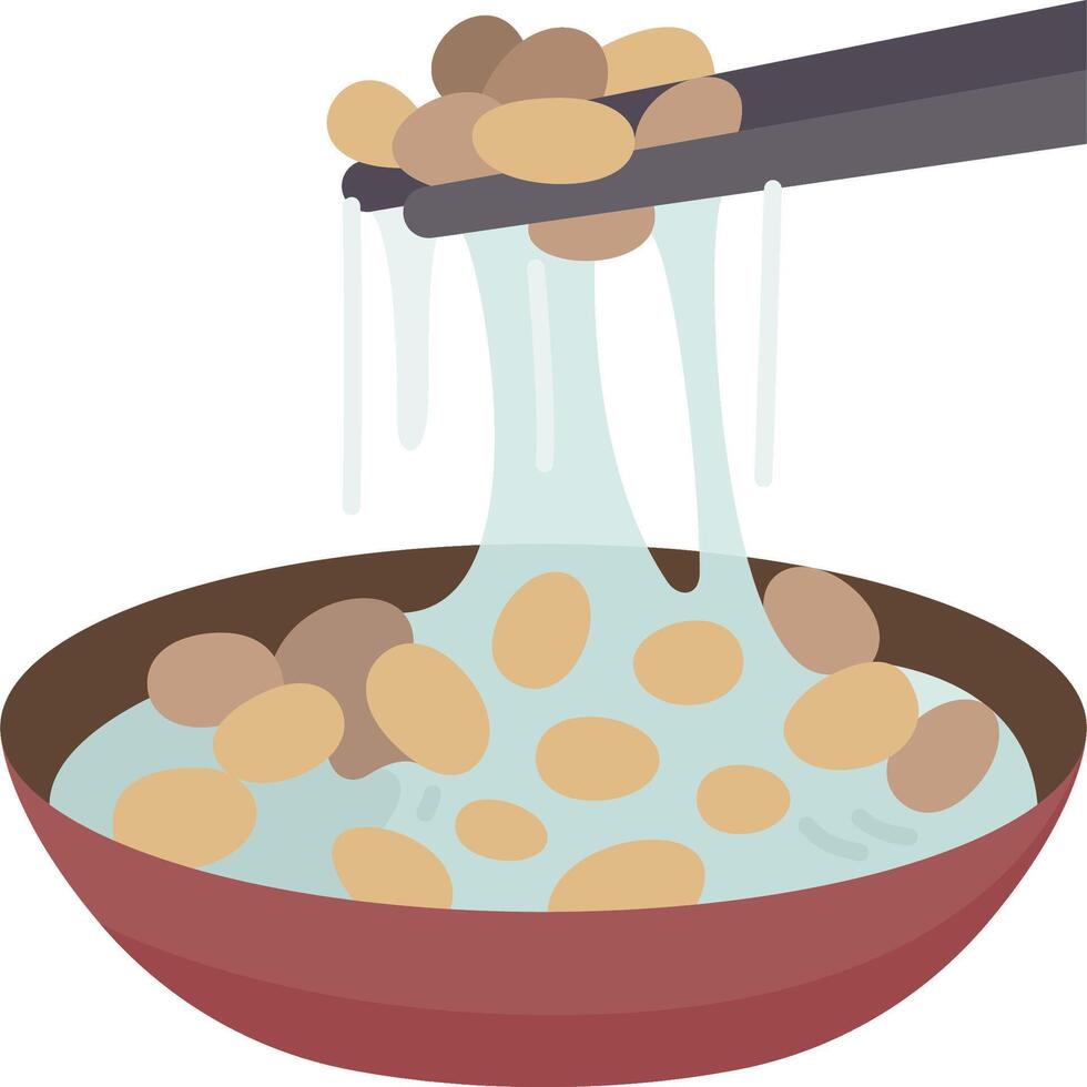Chopsticks and a bowl of rice with beans vector