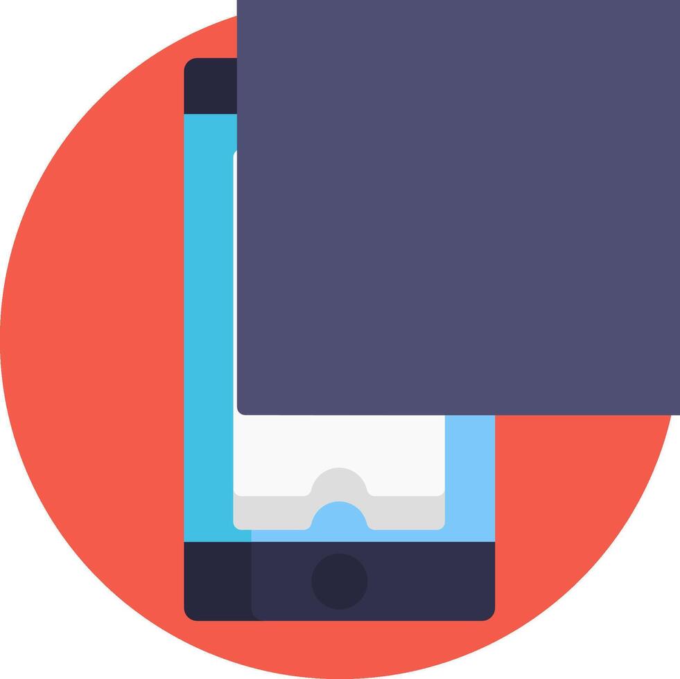 A phone with a screen and a button on it vector