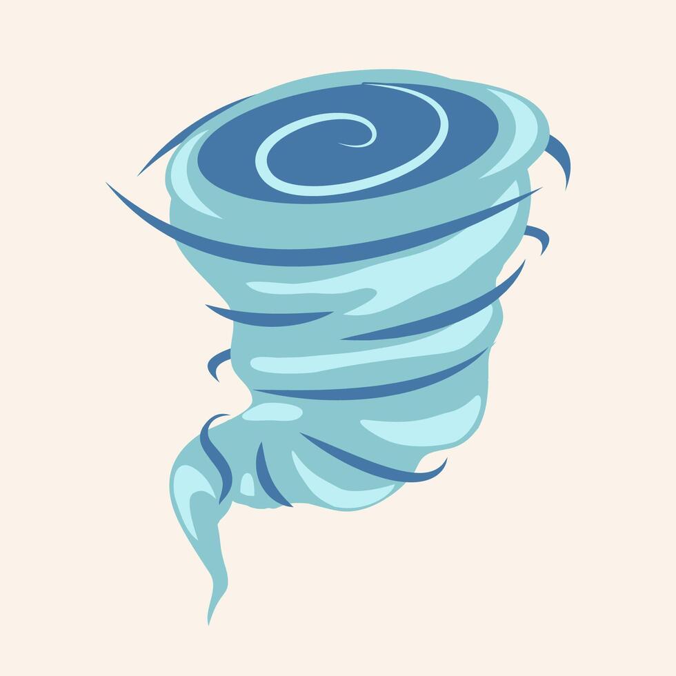 Tornado line art shape Illustration. Hurricane hand drawn design cartoon element vector