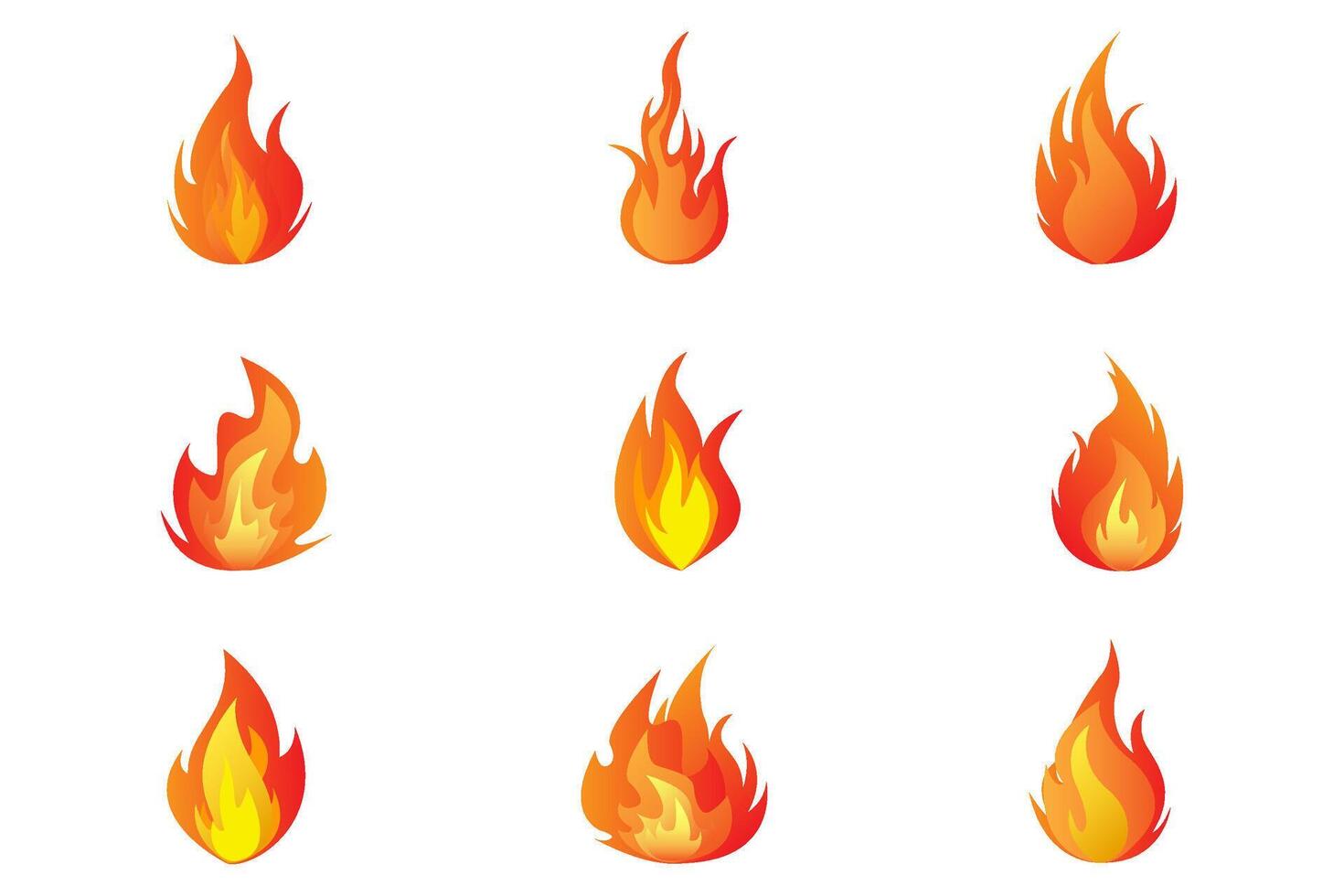 Fire icons set. Fire symbol set. Design illustration. vector