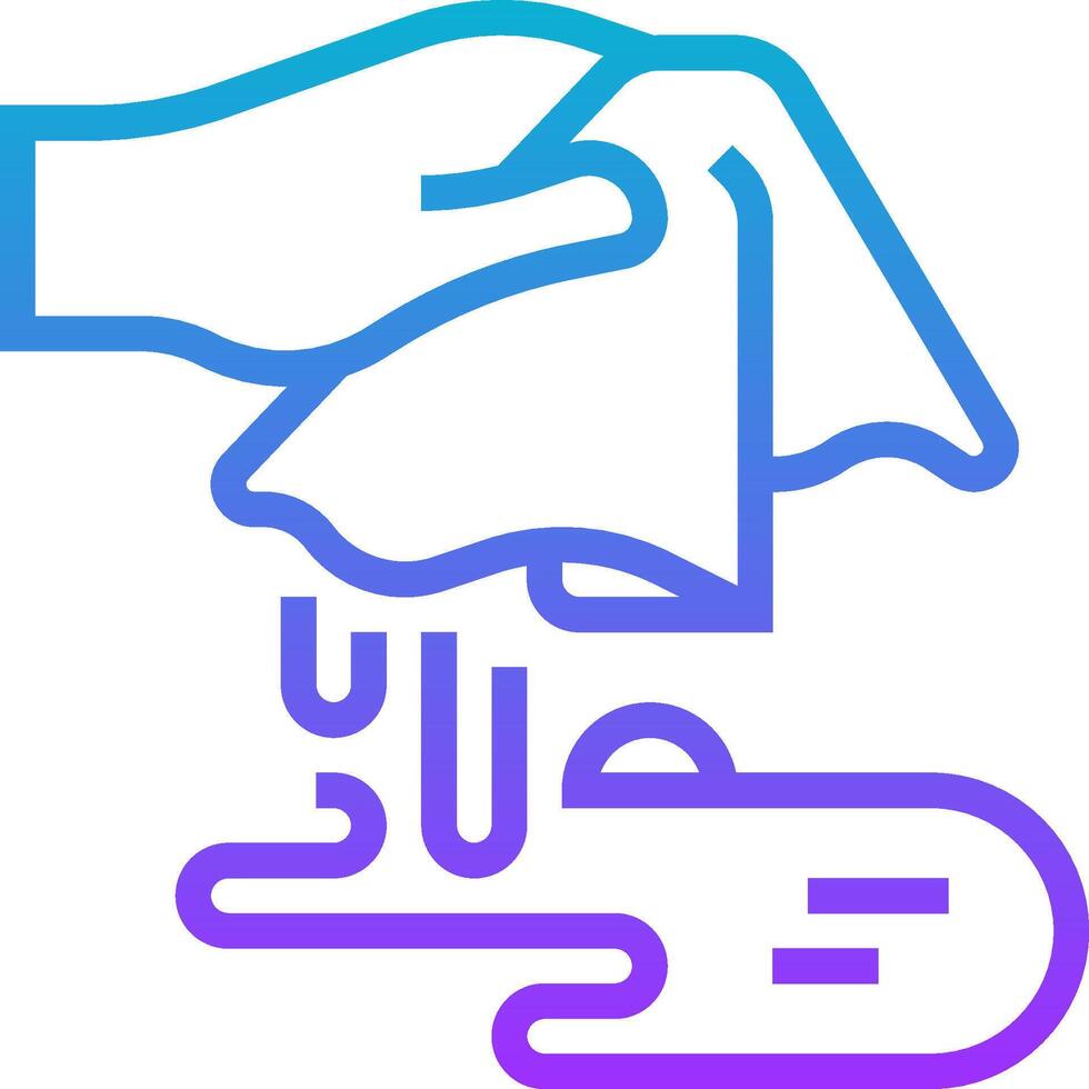A hand is holding a towel and wiping it off vector