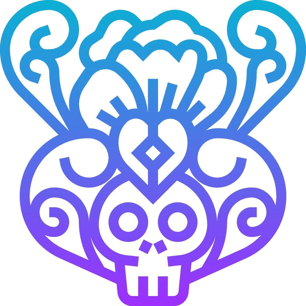 A skull with flowers and a heart vector