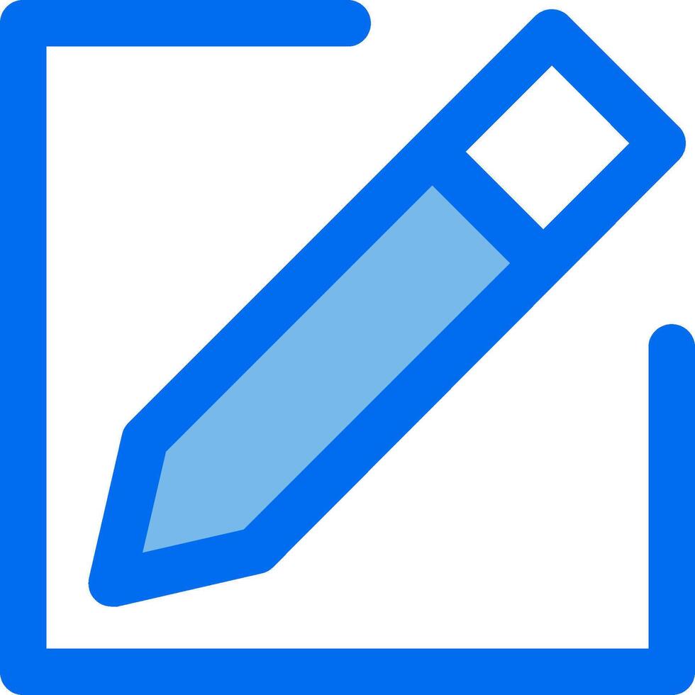 A blue pen in a square box vector