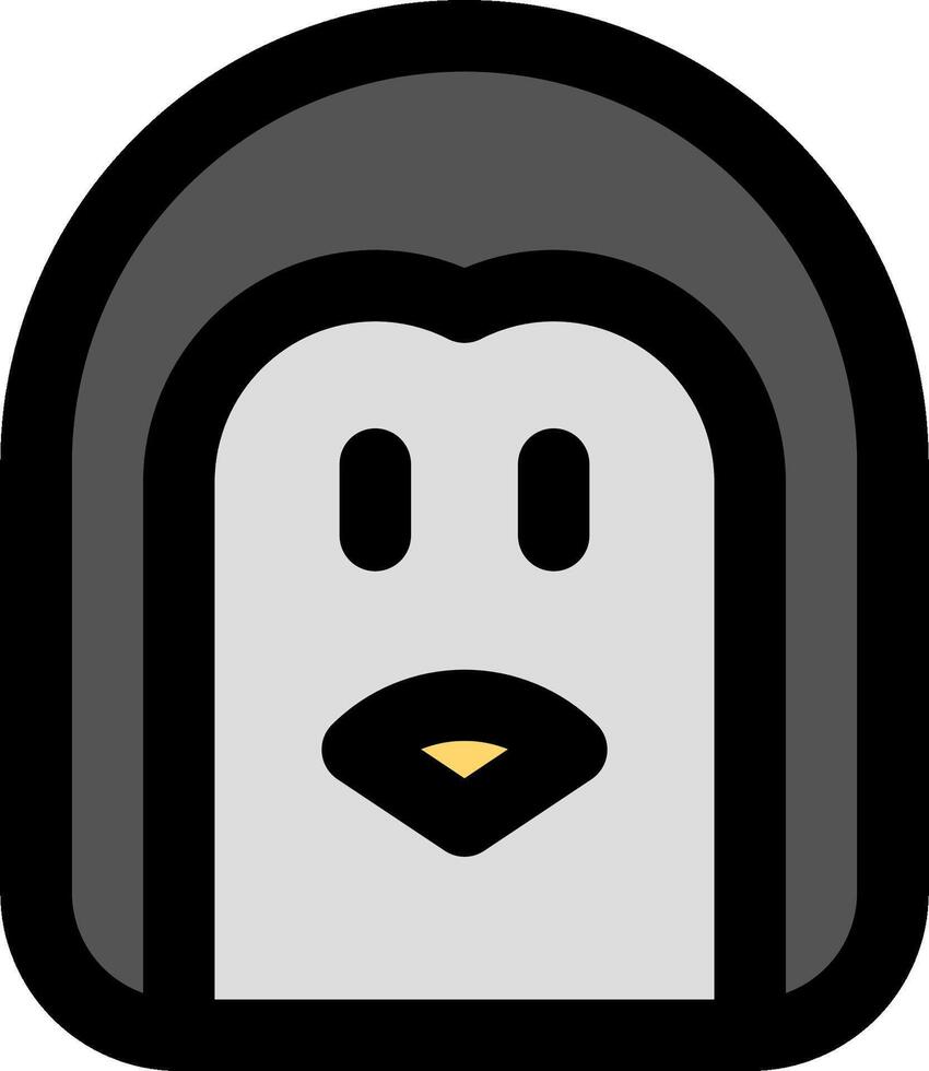 A penguin icon with a black and white face vector
