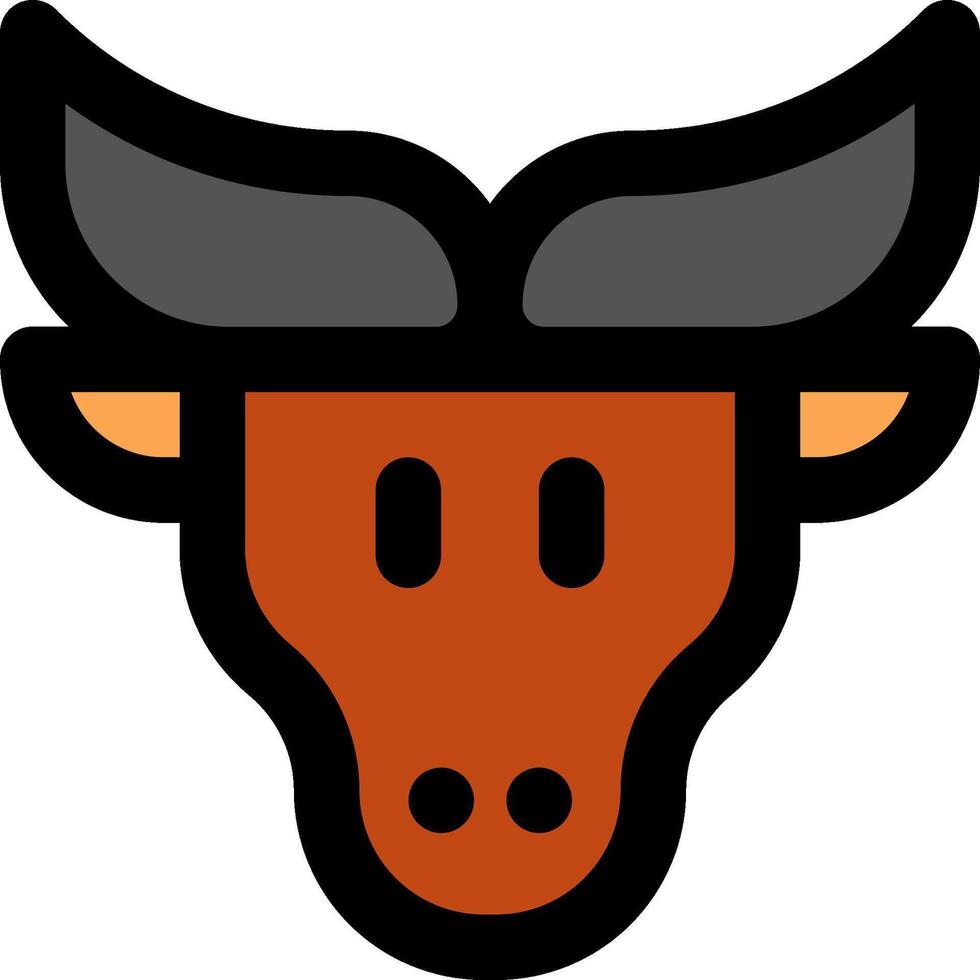A cartoon bull head with horns on it vector