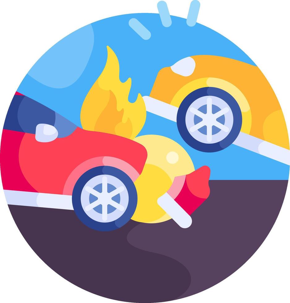 Car crash illustration vector
