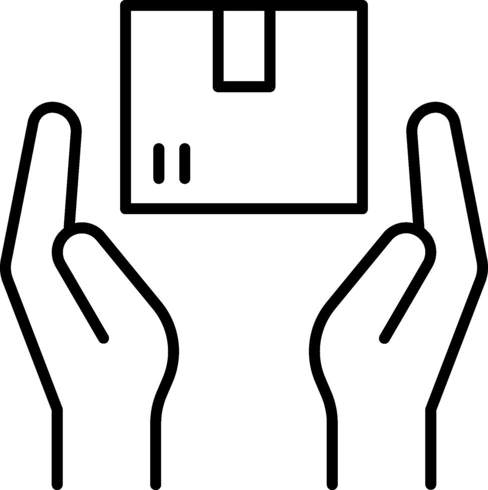Hands holding a box with a paper on it vector