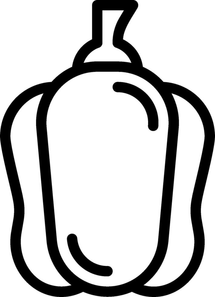 A black and white outline of a pepper vector