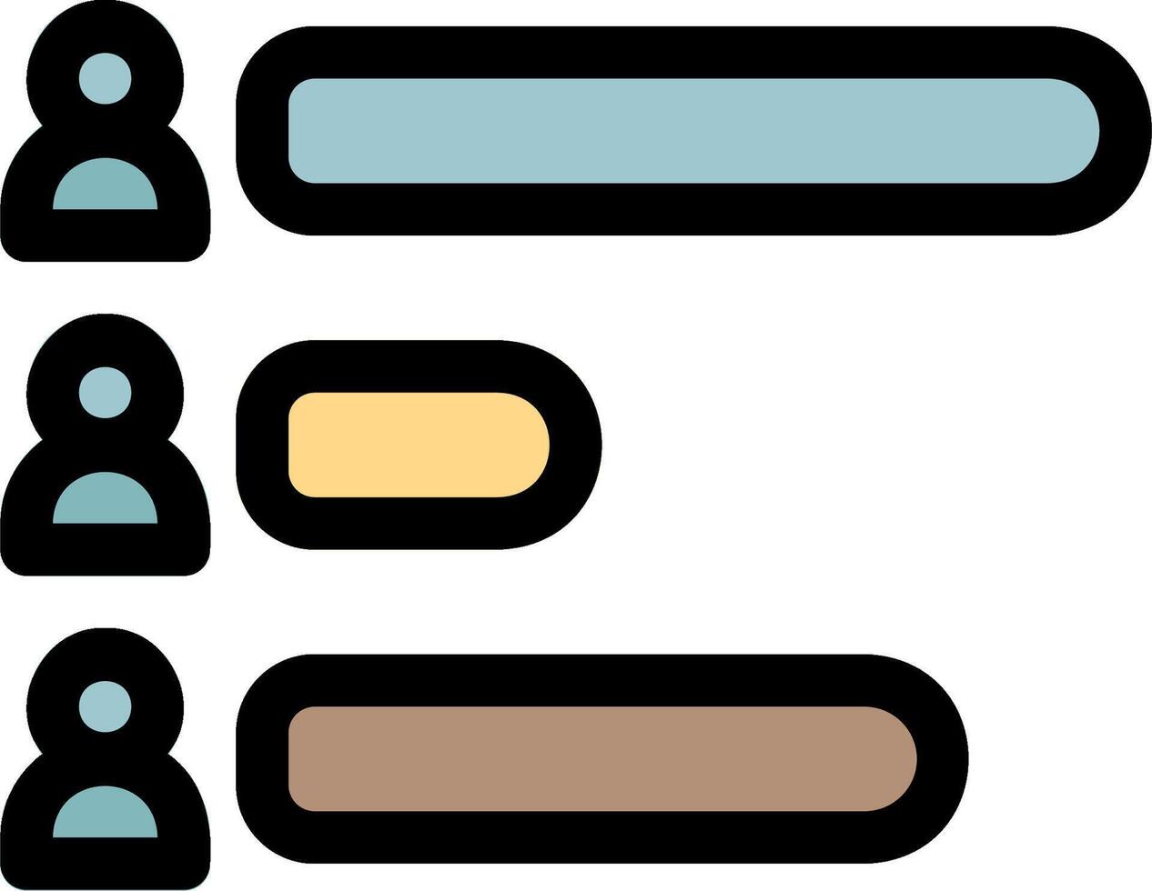 A group of people with different colors and shapes vector
