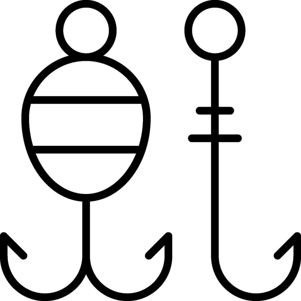 Fishing hook and line icon vector