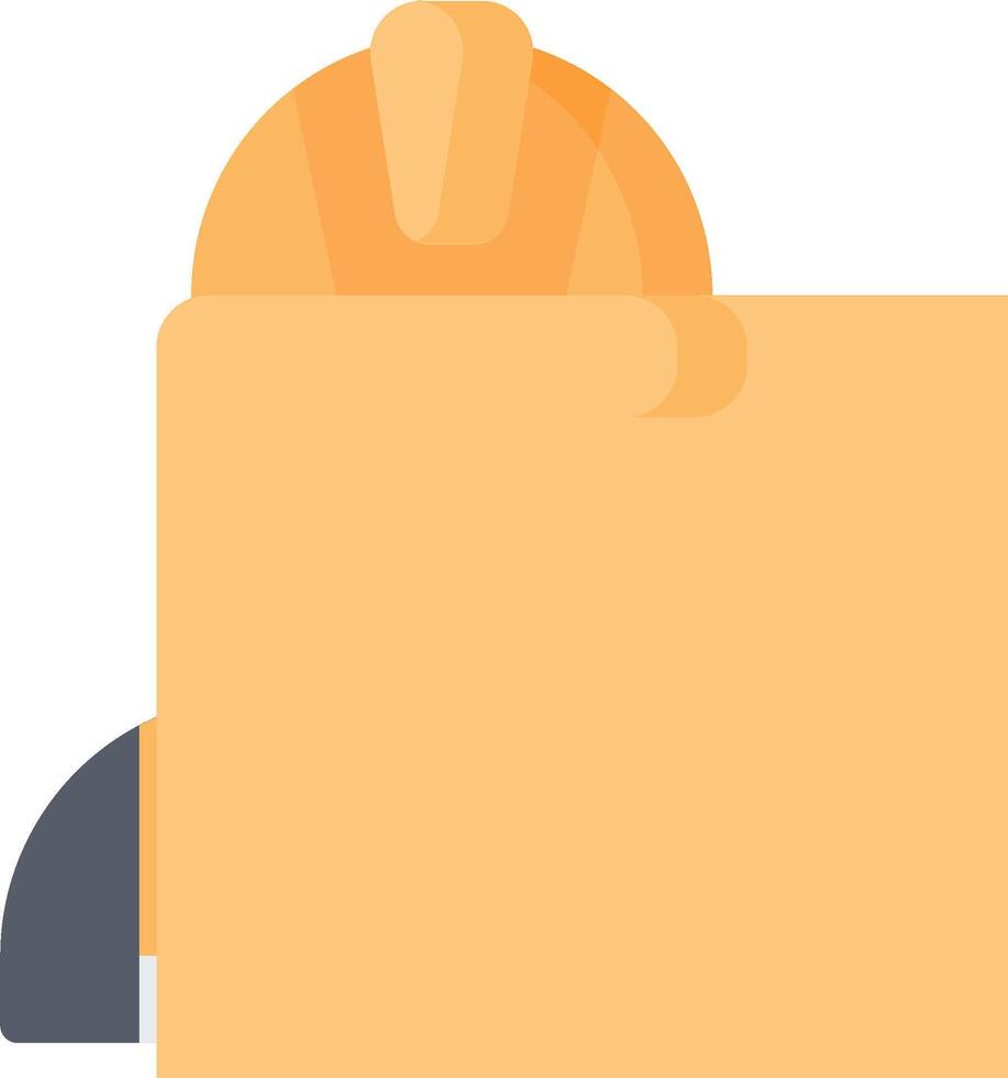 A construction worker holding a large piece of paper vector
