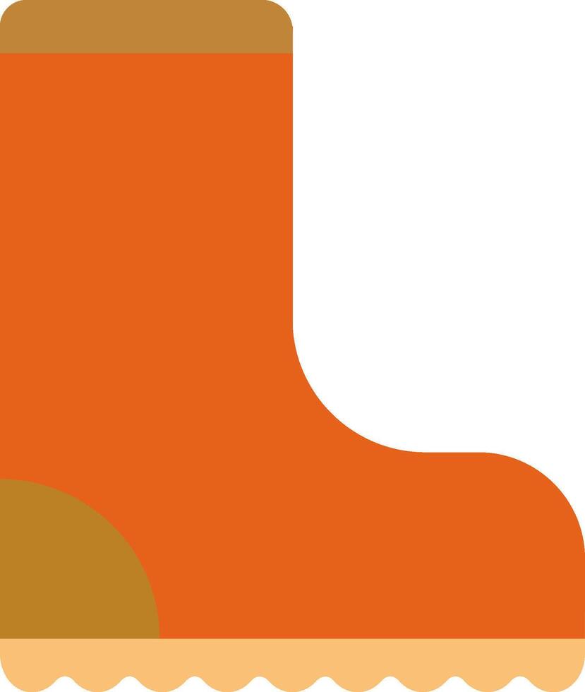 An orange boot with a brown sole vector