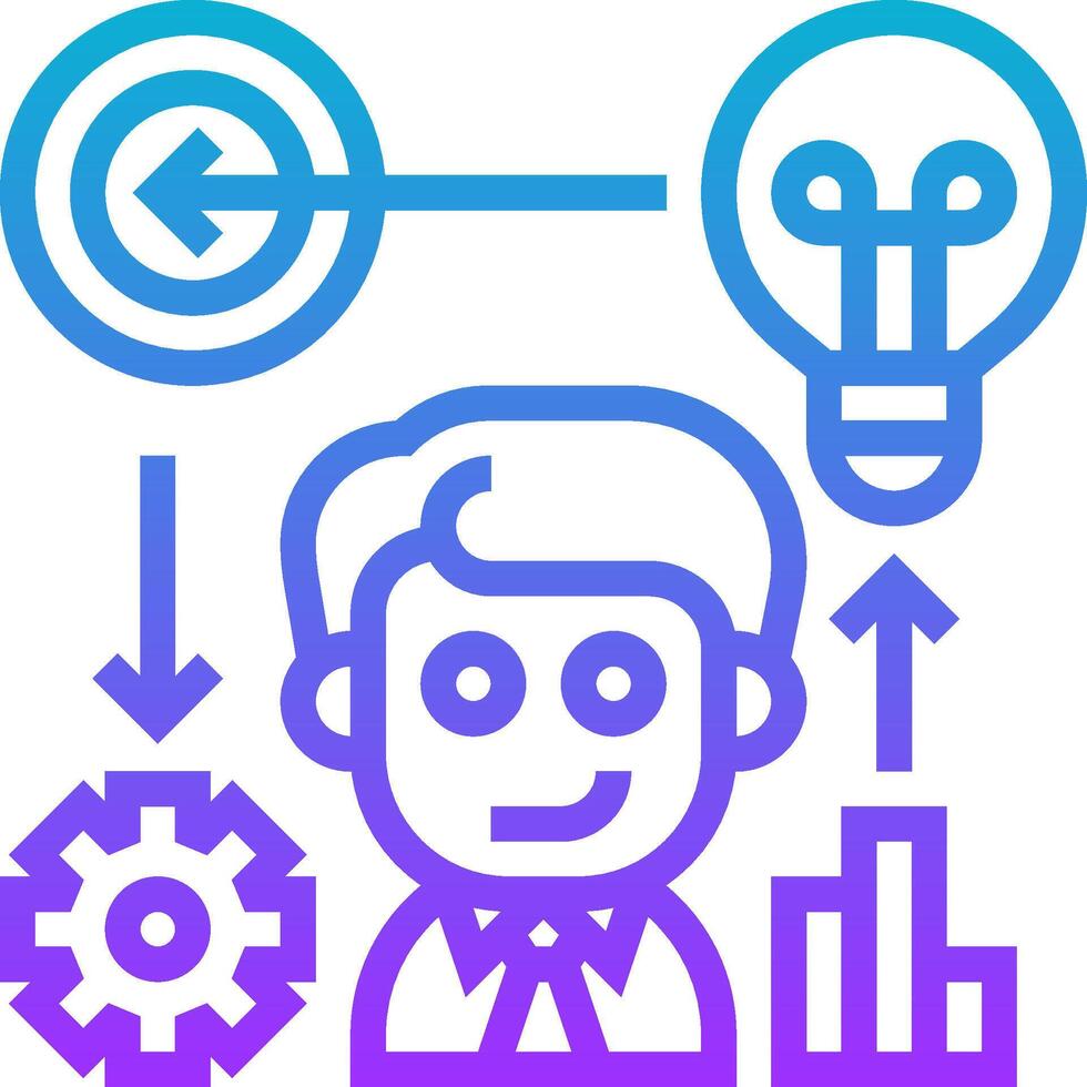 A man with a light bulb and a business icon vector