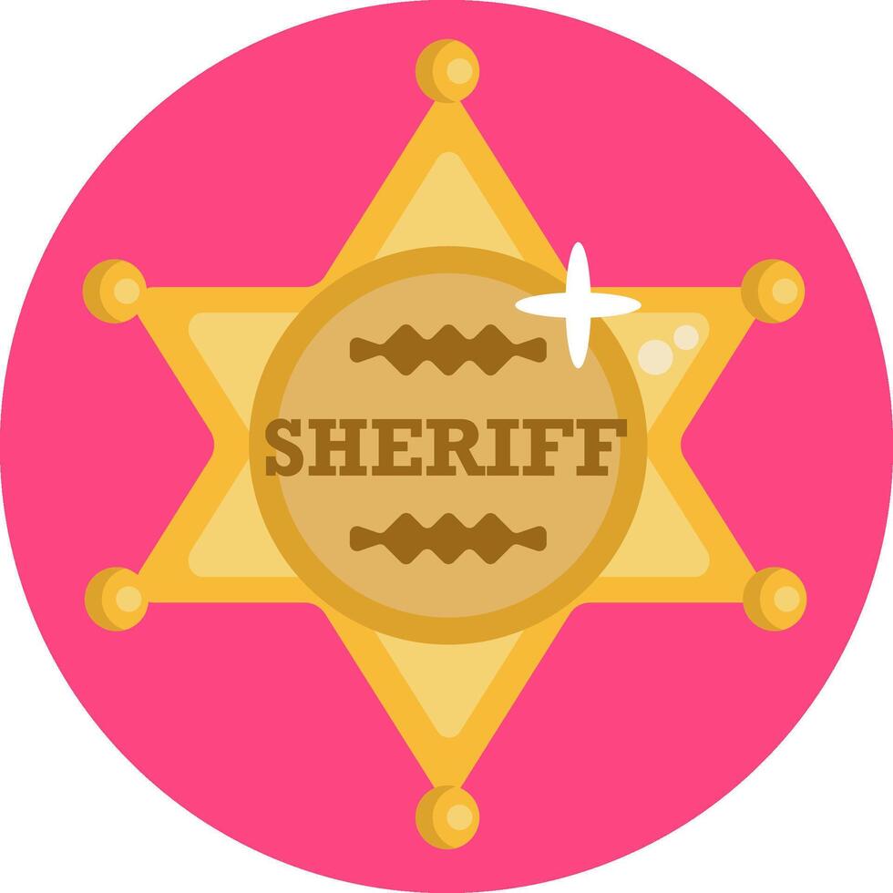 A sheriff badge with the word sheriff on it vector