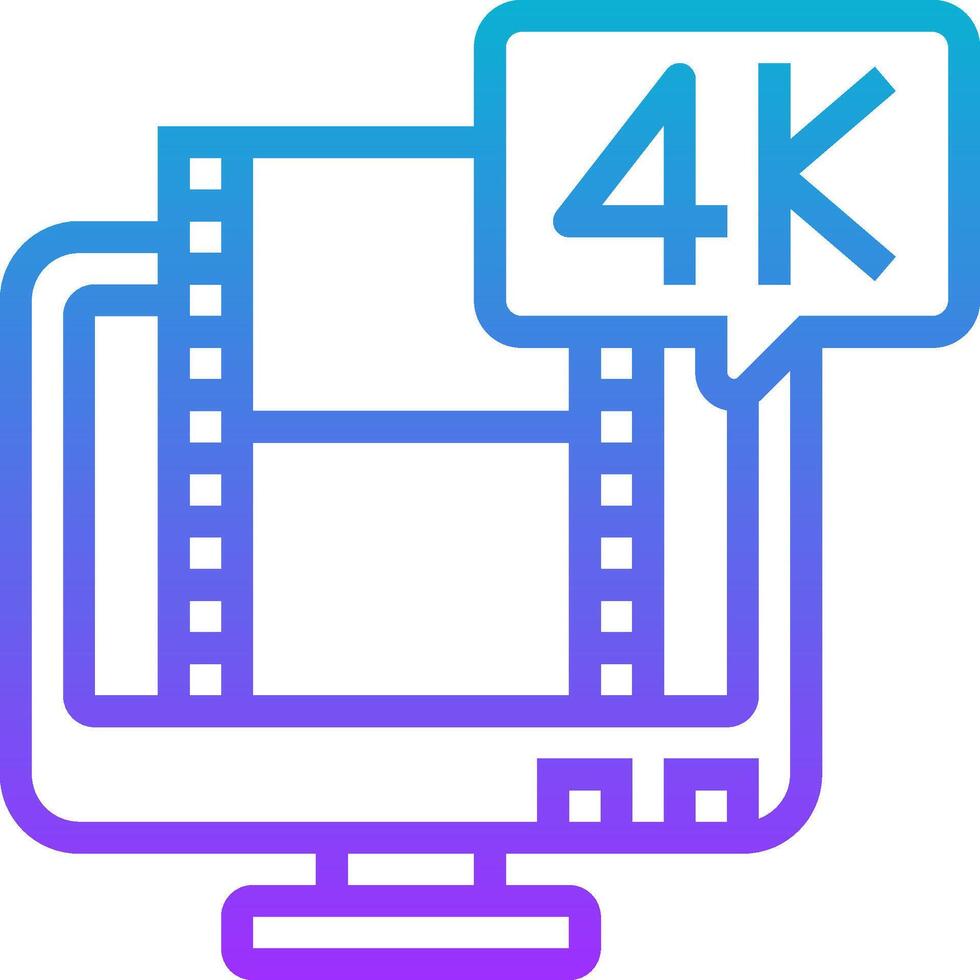 4k streaming icon vector