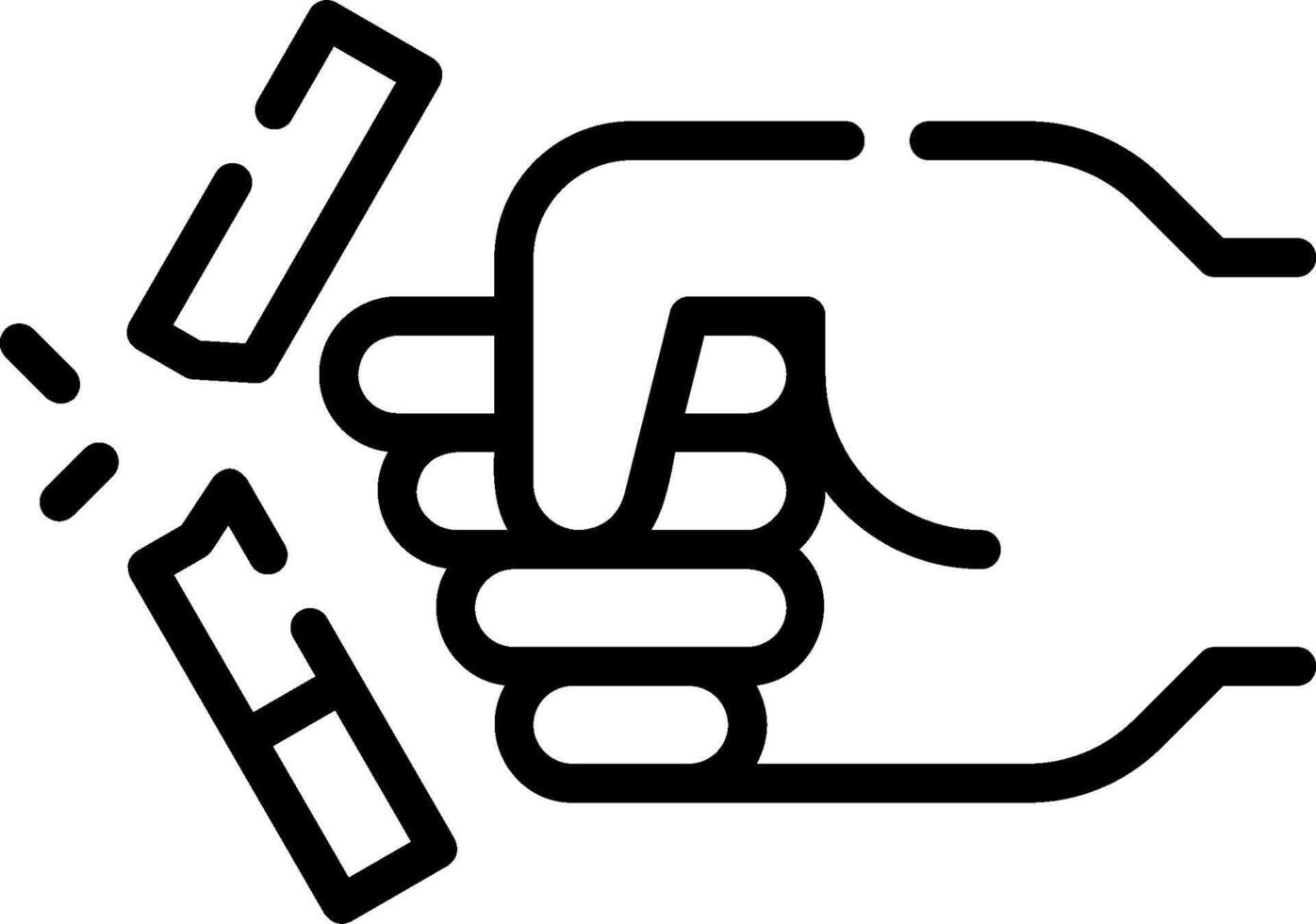 A hand holding a knife and scissors vector