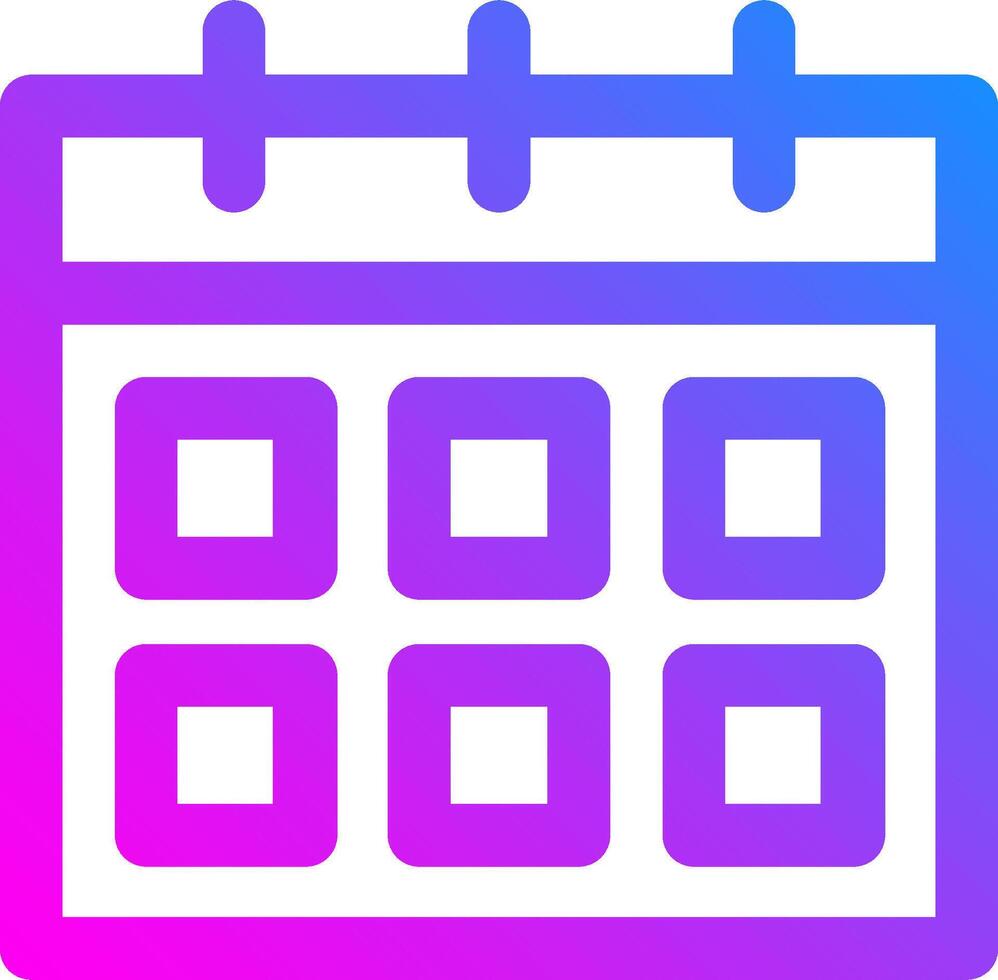 A calendar icon with squares on it vector