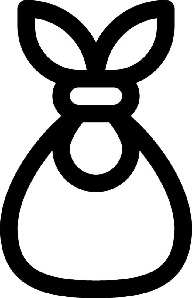 A black and white bag icon on a white background vector