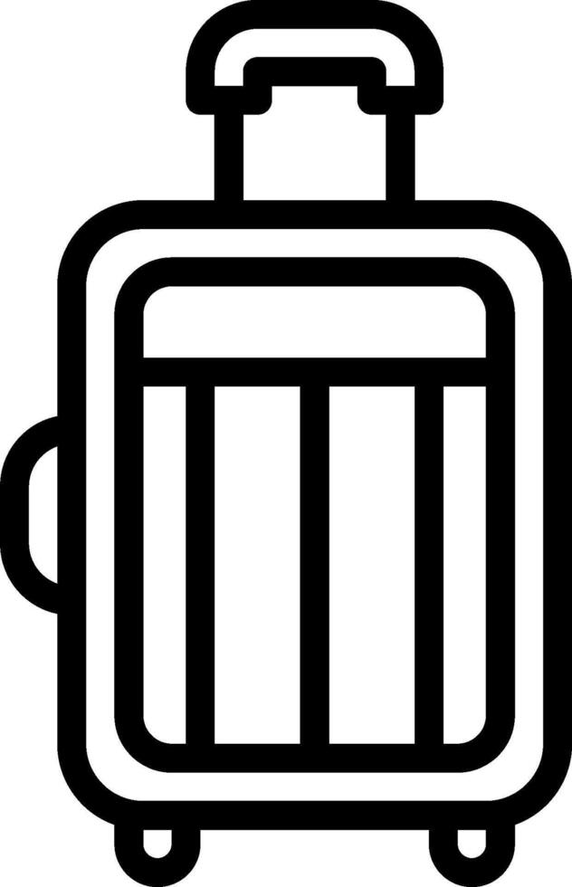 A black and white illustration of a suitcase vector