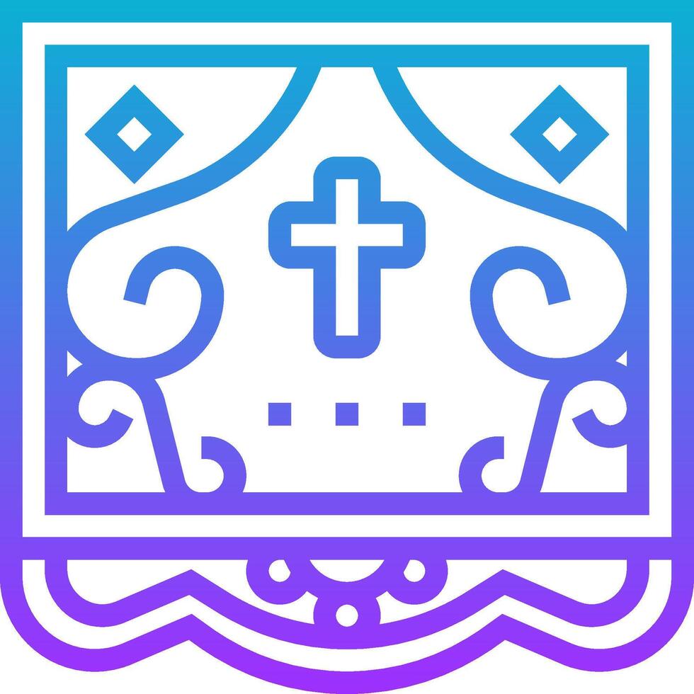 A blue and purple icon with a cross on it vector
