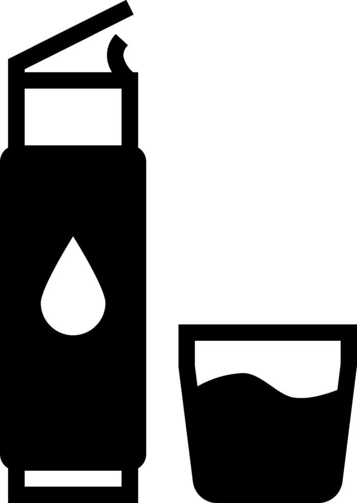 A bottle and a glass of water vector