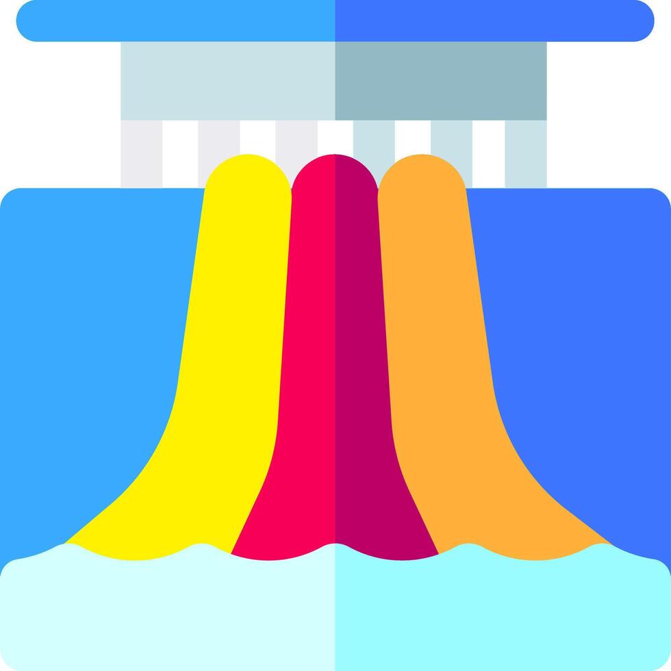 A colorful water slide with a colorful splash vector