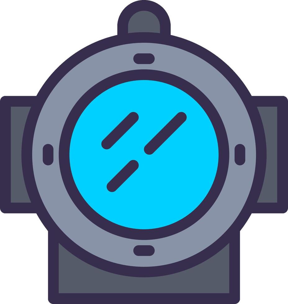 A blue and gray camera with a blue light vector