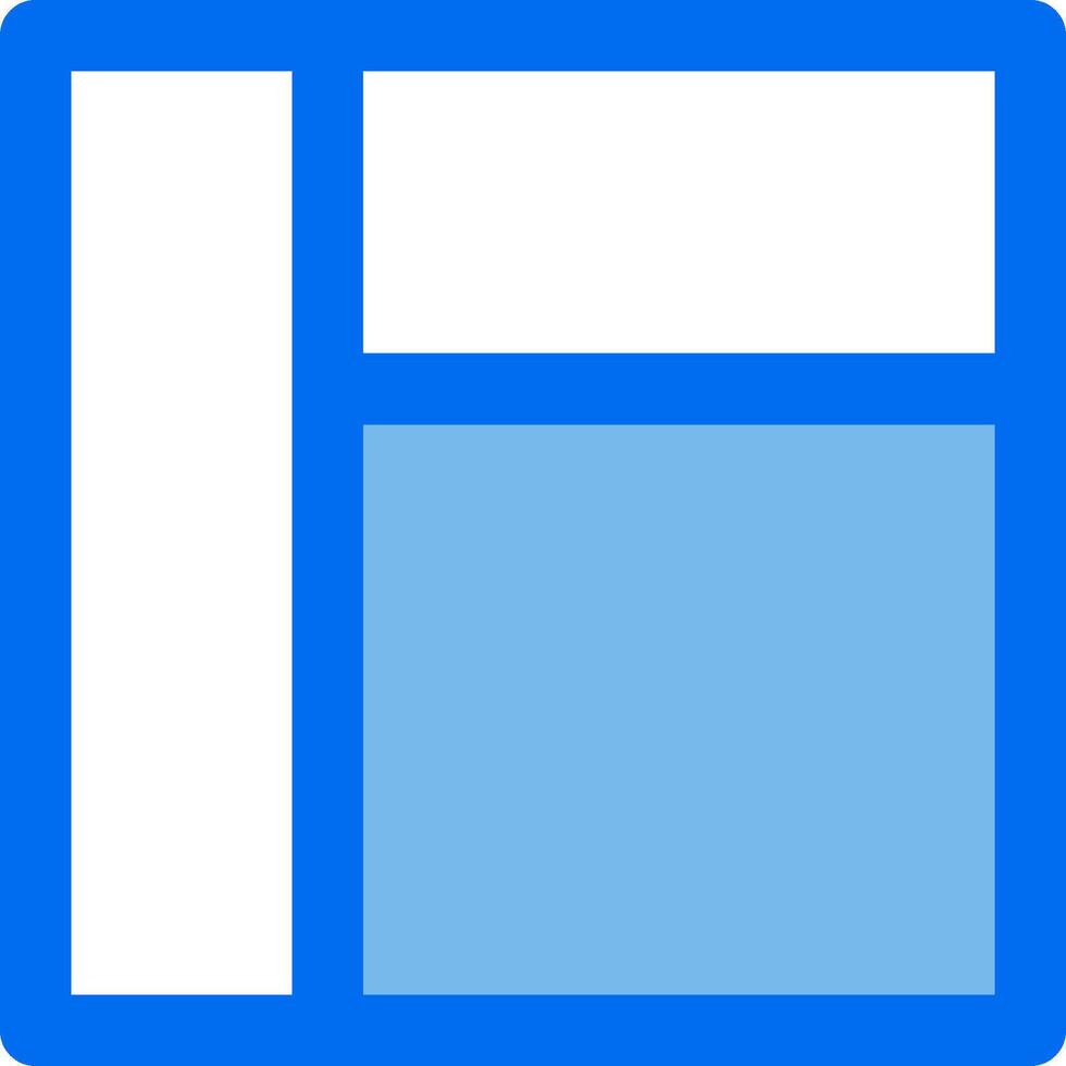 A blue and white square with a blue and white rectangle vector