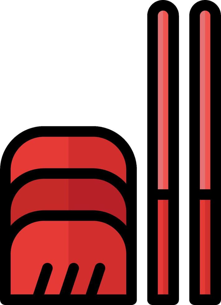 A red and black pair of chopsticks vector
