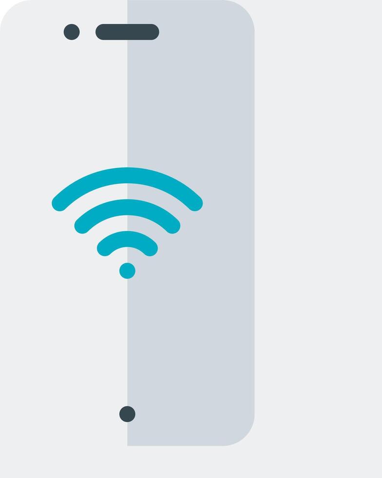 A white phone with a wifi symbol on it vector